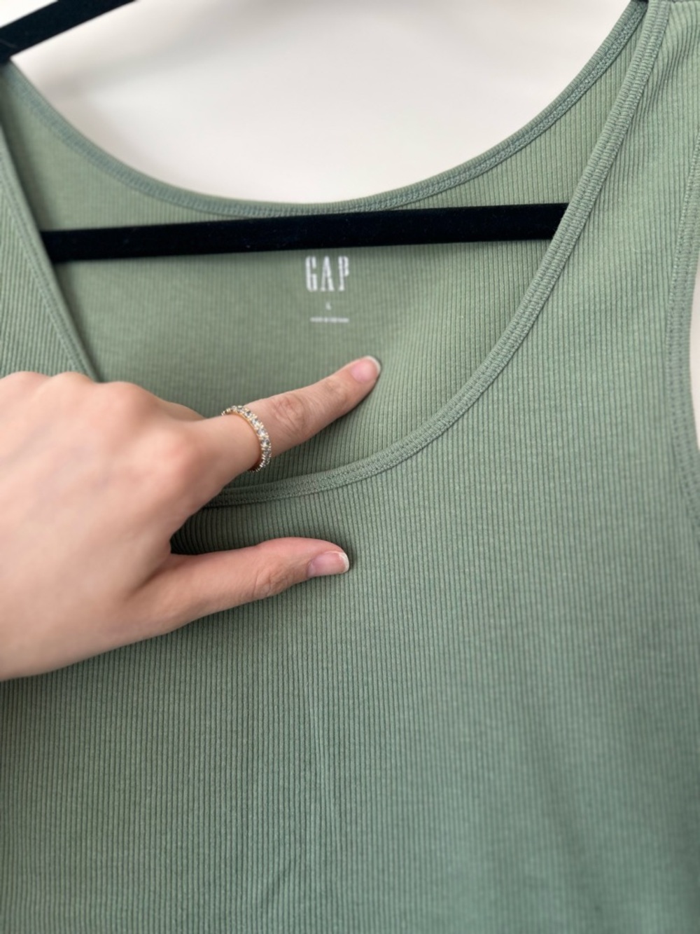 GAP Olive Green Ribbed Tank - Picture 2 of 3